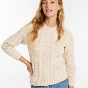 Women's Signature Cotton Fisherman Sweater, Crewneck - Large